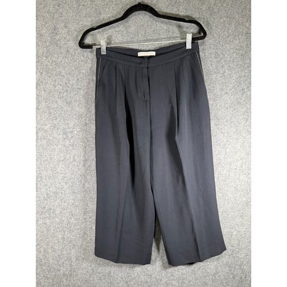 Fabiana Filippi Pants Women‎ XS Blue Wool Blend Wide Leg Cropped Minimalist - Picture 1 of 8